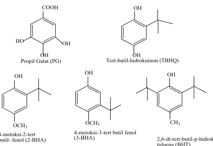 Gambar 2.9.  Beberapa Senyawa Antioksidan Sintesis 