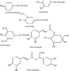 Gambar 2.10. Beberapa   Senyawa Antioksidan  Derivat Asam Benzoat 