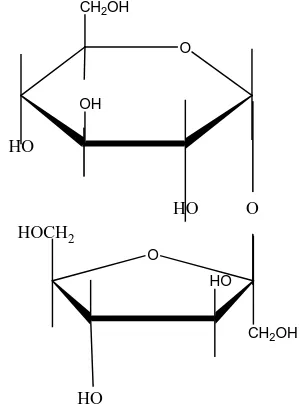 Gambar 2.2  Struktur Maltosa (bentuk ß )          (α - D- glukopiranosil – ß-D-glukopiranosil)  