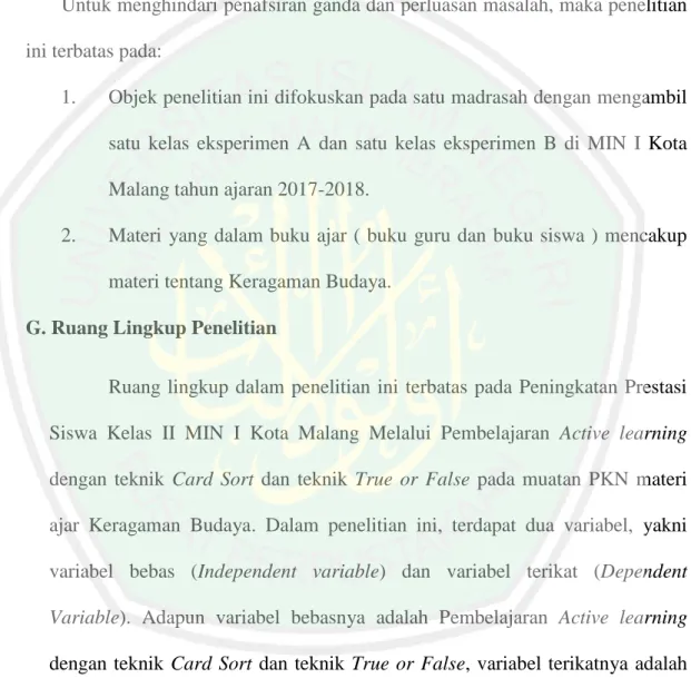 Tabel 1: Variabel dan Indikator Penelitian 
