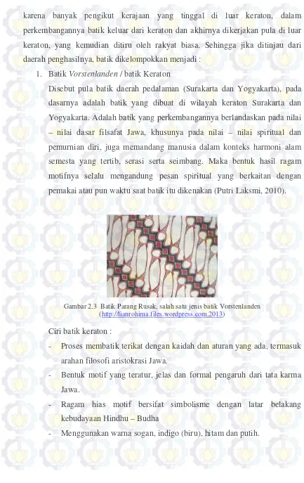 Gambar 2.3  Batik Parang Rusak, salah satu jenis batik Vorstenlanden 