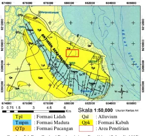 Gambar 2.1 Peta Geologi Regional Area Penelitian (Sukardi, 1992)  