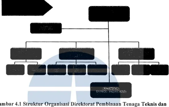 Gambar 4.1  Struktur Organisasi Direktorat Pembinaan Tenaga Teknis dan  Administrasi Peradilan Tata Usaha Negara 