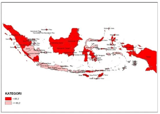 Gambar 4.6 Persebaran Cakupan Imunisasi TT5 di Indonesia 