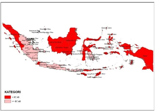 Gambar 4.8 Persebaran Cakupan Kunjungan Neonatal di Indonesia 