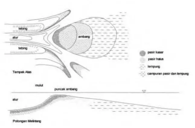 Gambar 2.2 Estuari Didominasi Debit Sungai (Triatmodjo, 1999) 