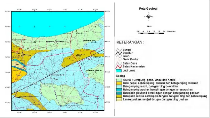 Gambar 2.2 Peta Geologi Kabupaten Tuban.