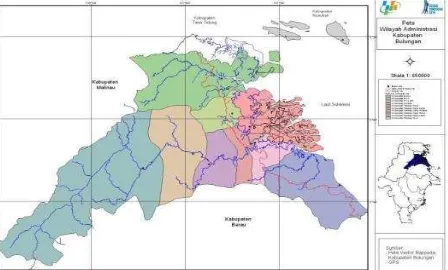 Gambar 1 Peta Wilayah Administrasi Kabupaten Bulungan  