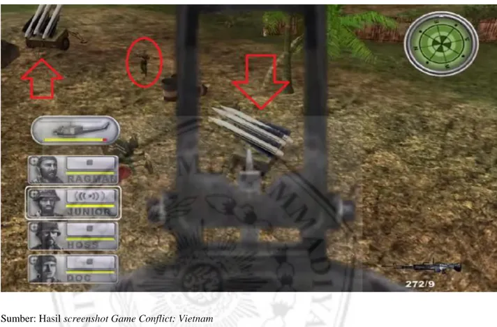 Gambar  diatas  memperlihatkan  player  yang  sedang  berusaha  menghancurkan  M192  sebagai  syarat  untuk  dapat  mengakhiri  stage  tersebut