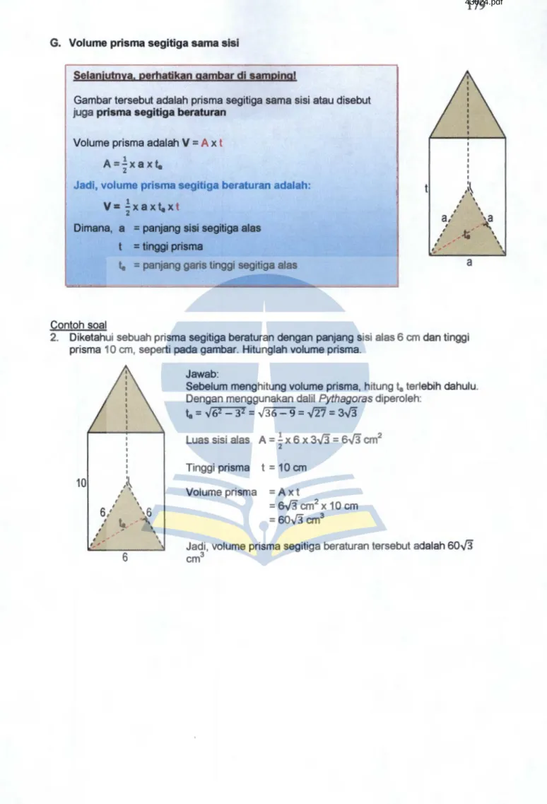 Gambar tersebut adalah prisma segitiga sama sisi atau disebut  juga prisma segitiga beraturan 