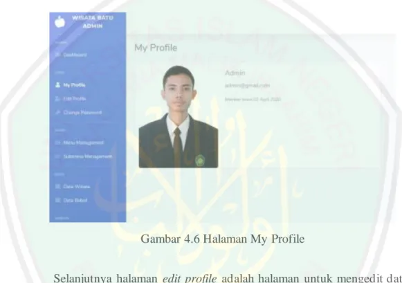 Gambar 4.6 Halaman My Profile 