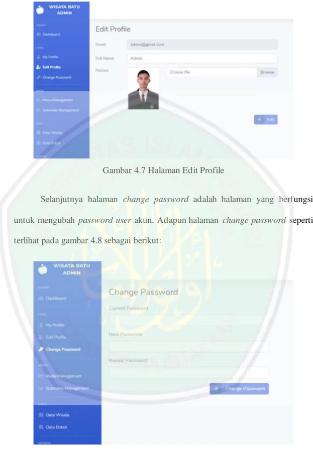 Gambar 4.7 Halaman Edit Profile 