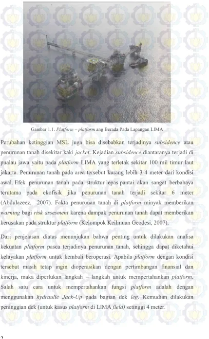 Gambar 1.1. Platform – platform ang Berada Pada Lapangan LIMA 