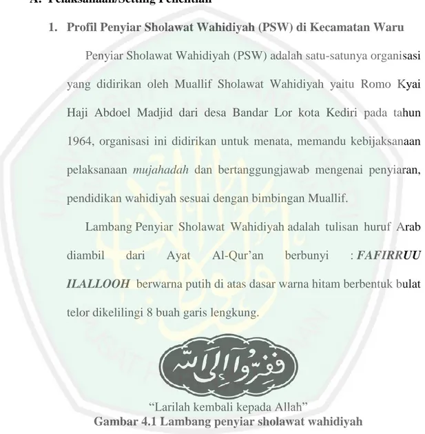 Gambar 4.1 Lambang penyiar sholawat wahidiyah 