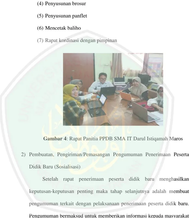 Gambar 4: Rapat Panitia PPDB SMA IT Darul Istiqamah Maros 