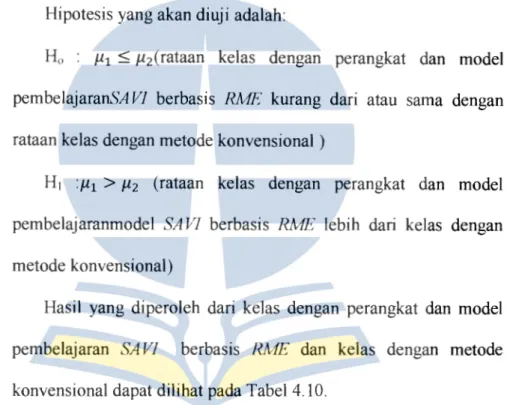 Tabel 4.10 Hasil Perhitungan Post test TKPM Kelas Eksperimen dan  Kelas  Kontrol 