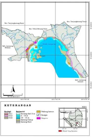 Gambar 4 Sebaran Padang Lam un di Sebagian Wilayah Kabupaten Lampung Selatan 