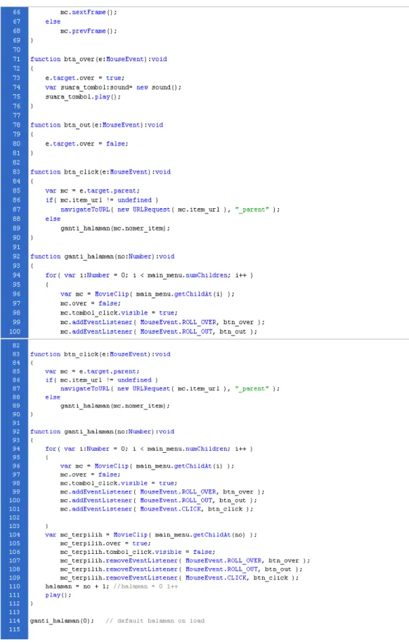 Gambar 4.24. Script main menu 