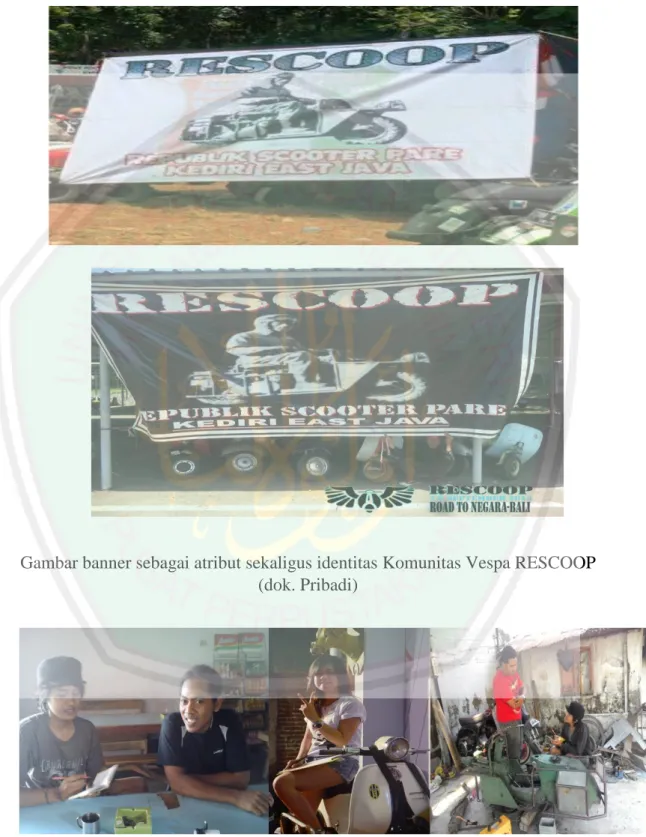 Gambar banner sebagai atribut sekaligus identitas Komunitas Vespa RESCOOP  (dok. Pribadi) 