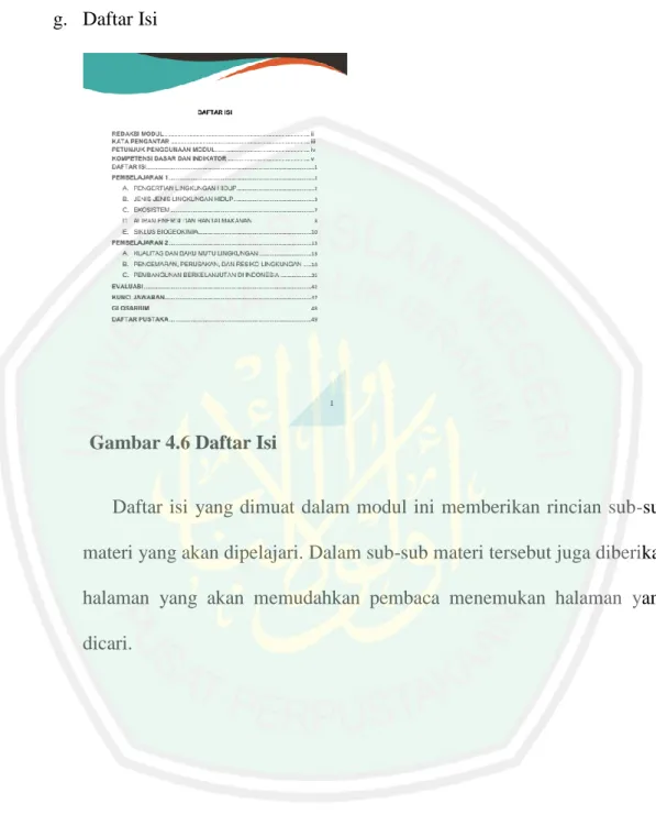 Gambar 4.6 Daftar Isi 