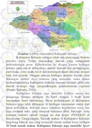 Gambar 2.1 Peta Administrasi Kabupaten Sidoarjo 
