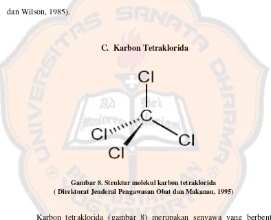 Gambar 8. Struktur molekul karbon tetraklorida
