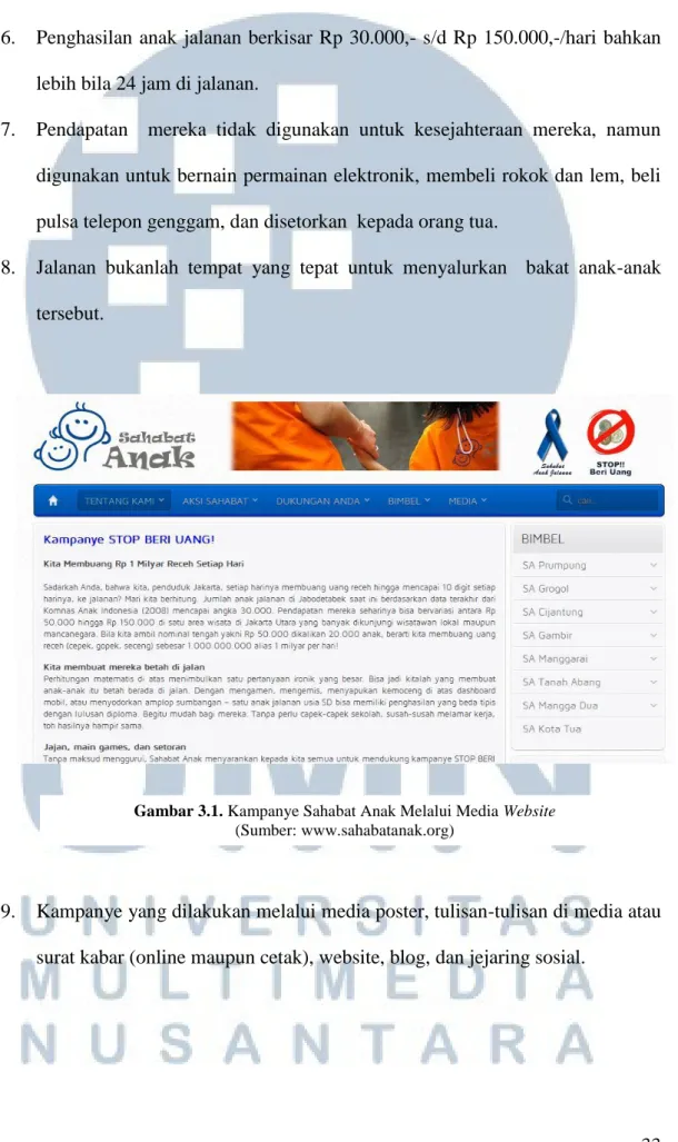 Gambar 3.1. Kampanye Sahabat Anak Melalui Media Website   (Sumber: www.sahabatanak.org) 