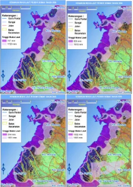 Gambar 6. Distribusi banjir genangan berdasarkan skenario tahun 2020 s/d 2050   