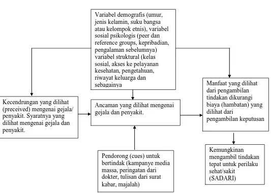 Gambar 2.9. Health Belief Model (Irwin Rosentock, 1974) 