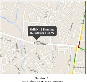 Gambar: 3.1 Peta lokasi SMKN 12 Bandung 