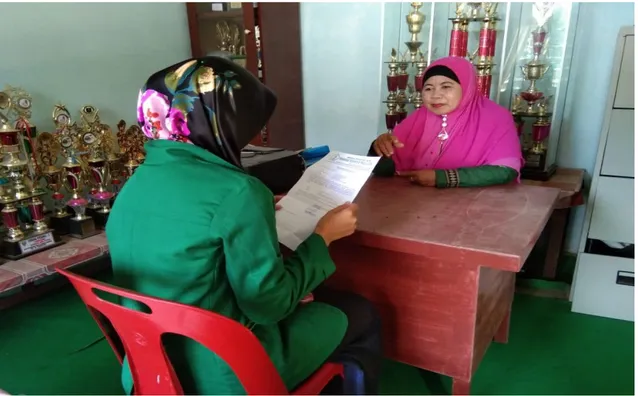 Gambar 5: Wawancara dengan Kepala Madrasah MTs Az Zahra Dolok Masihul 