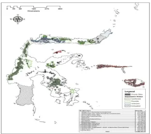 Gambar 2. Daerah Penting Penyebaran Babirusa di Pulau Sulawesi, Kepulauan  Togean, Kepulauan Sula dan Pulau Buru di Maluku 
