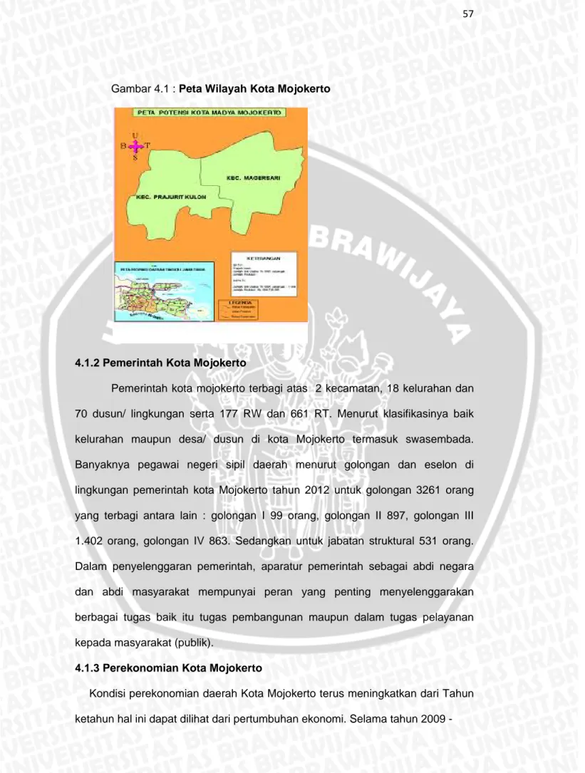 Gambar 4.1 : Peta Wilayah Kota Mojokerto 