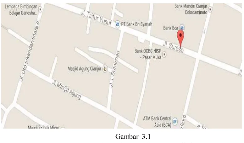 Gambar 3.1  Peta Lokasi  Lembaga Kebudayaan Cianjur 