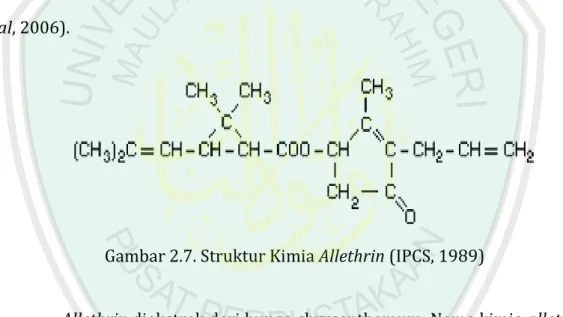 Gambar 2.7. Struktur Kimia Allethrin (IPCS, 1989) 