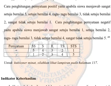 Tabel 5: Indikator  keberhasilan  