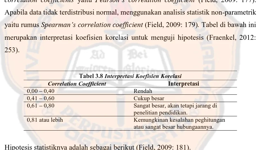 Tabel 3.8 Interpretasi Koefisien KorelasiCorrelation Coefficient  Interpretasi