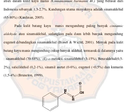 Gambar 2. Struktur senyawa  sinamaldehid  