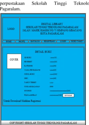 Gambar 5. Rancangan Detil Buku  2.8.6.Rancangan Registrasi 