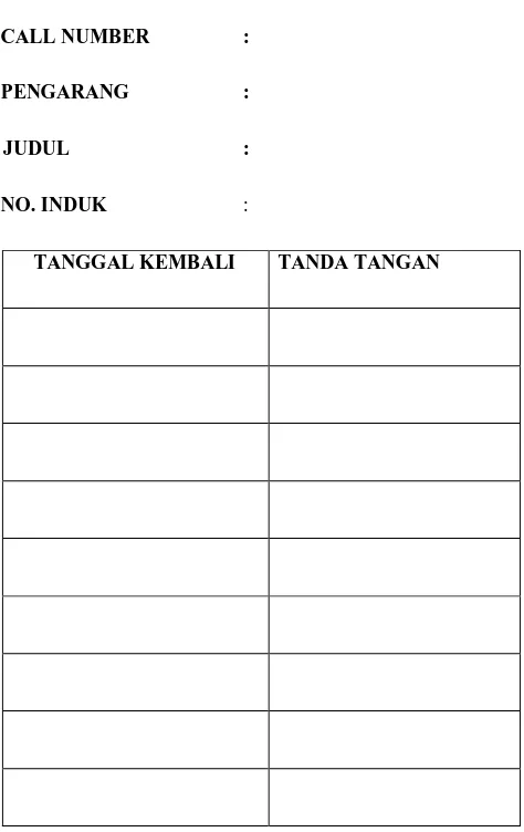 Tabel  3: Slip Peminjaman Buku di Pepustakaan Unika St. Thomas Sumatera Utara. 