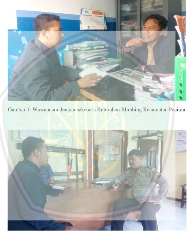 Gambar 1: Wawancara dengan seketaris Kelurahan Blimbing Kecamatan Paciran 