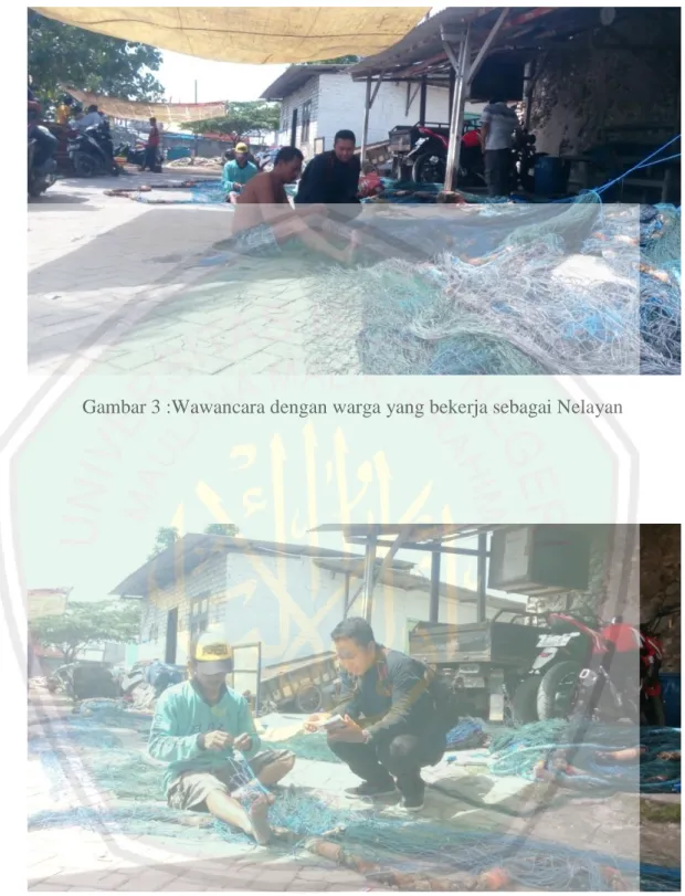 Gambar 3 :Wawancara dengan warga yang bekerja sebagai Nelayan 