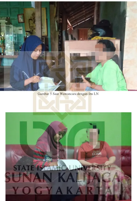 Gambar 5 Saat Wawancara dengan ibu LN 