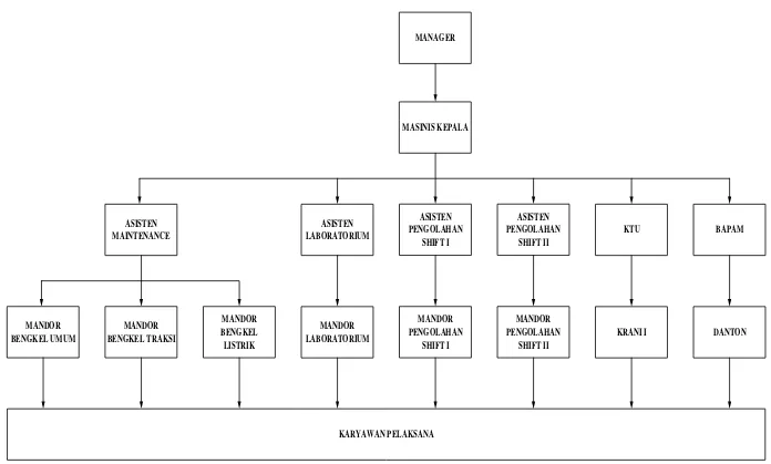 Gambar 2.4 Struktur Organisasi PT. Perkebunan Nusantara II PKS Kebun Pagar Merbau