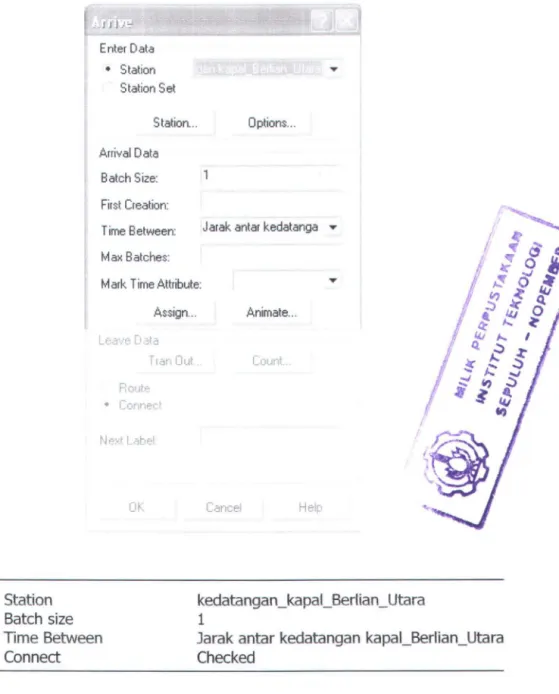 Gambar 5.3  Input program Arrive Moduk 
