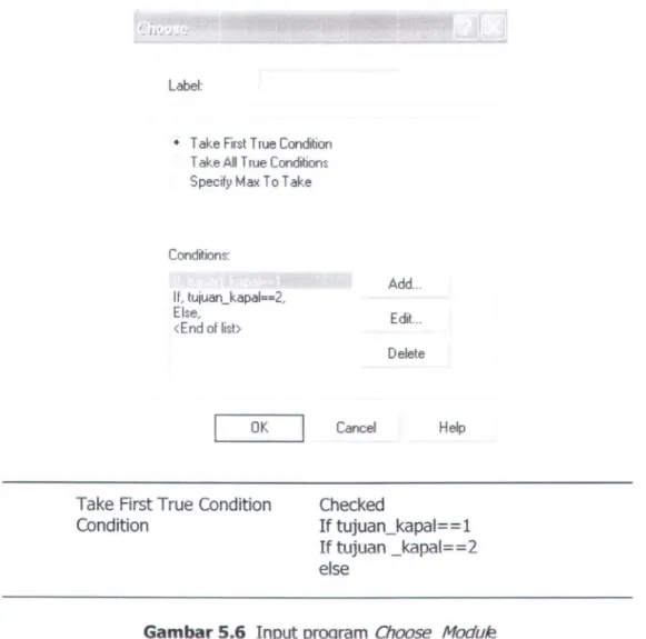 Gambar 5.6  Input program  Choose  ModuR. 