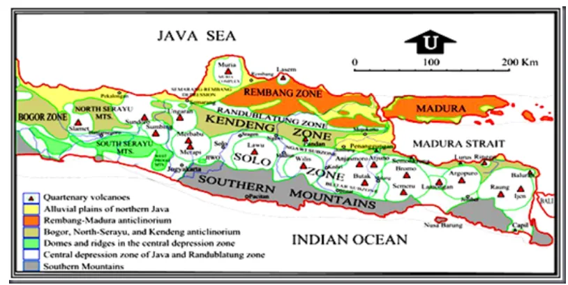 Gambar 2.1 Fisiografi regional Pulau Jawa menurut van Bemmelen (1949)