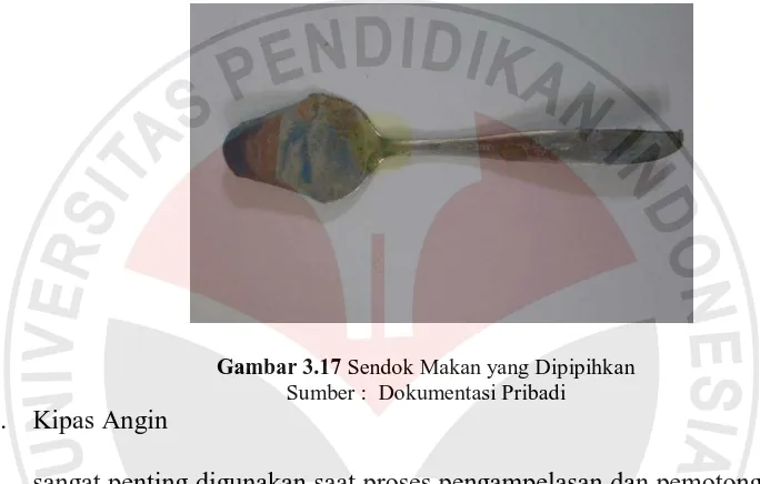 Gambar 3.17 Sendok Makan yang Dipipihkan Sumber :  Dokumentasi Pribadi 