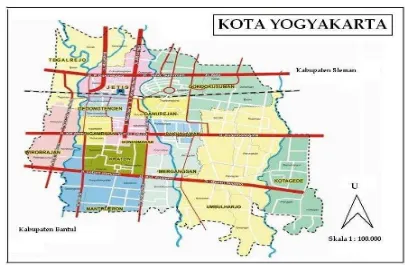 Gambar 3.1 Peta Kota Yogyakarta  