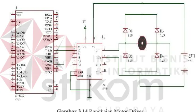 Gambar 3.14 Rangkaian Motor Driver 3.3.7 Perancangan Output Musik/Alaram